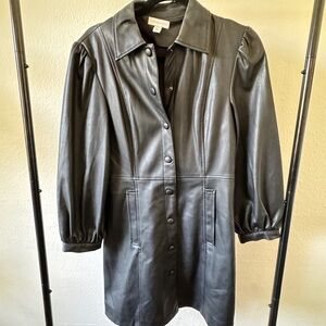 Topshop Black Leather Dress